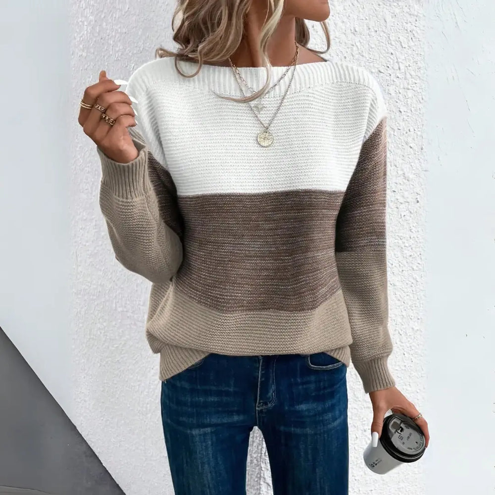 Clara | Elegant Three-Color Patchwork Sweater Mani and Rosi
