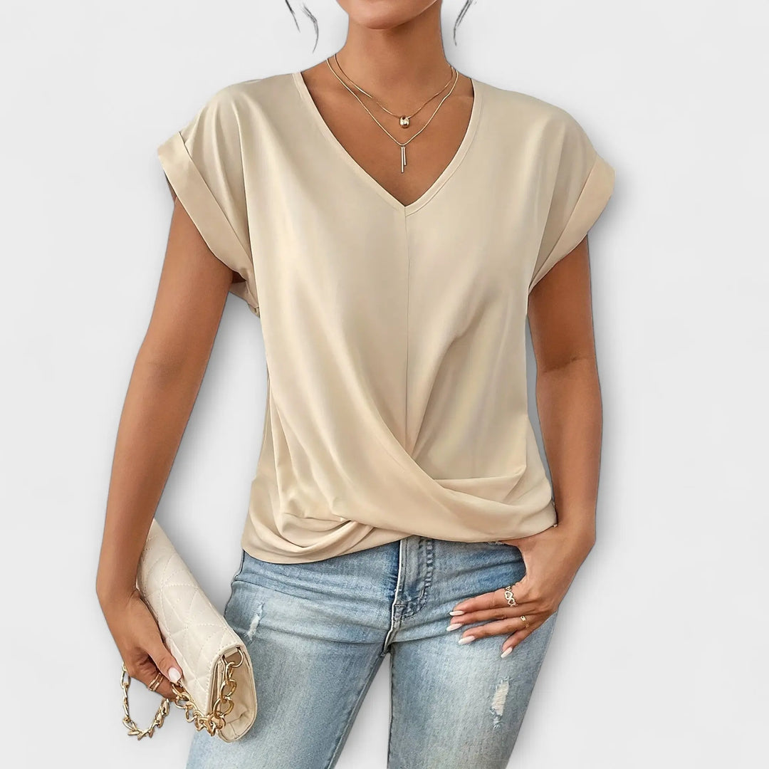 Carlinda | Elegant V-neck Top Hazel & Ruth