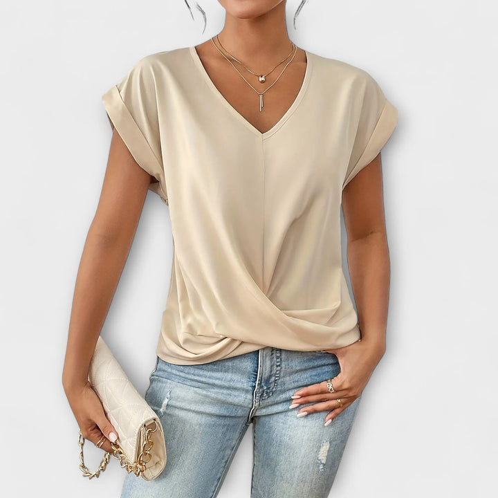 Carlinda | Elegant V-neck Top Hazel & Ruth