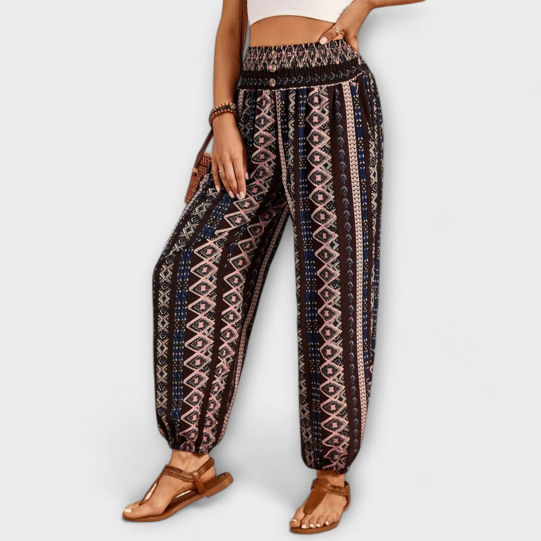 Scarlett - Pants with Ethnic Graphic Mani And Rosi