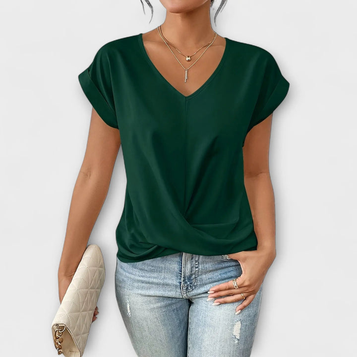 Carlinda | Elegant V-neck Top Hazel & Ruth