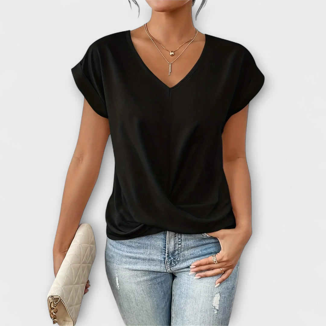 Carlinda | Elegant V-neck Top Hazel & Ruth