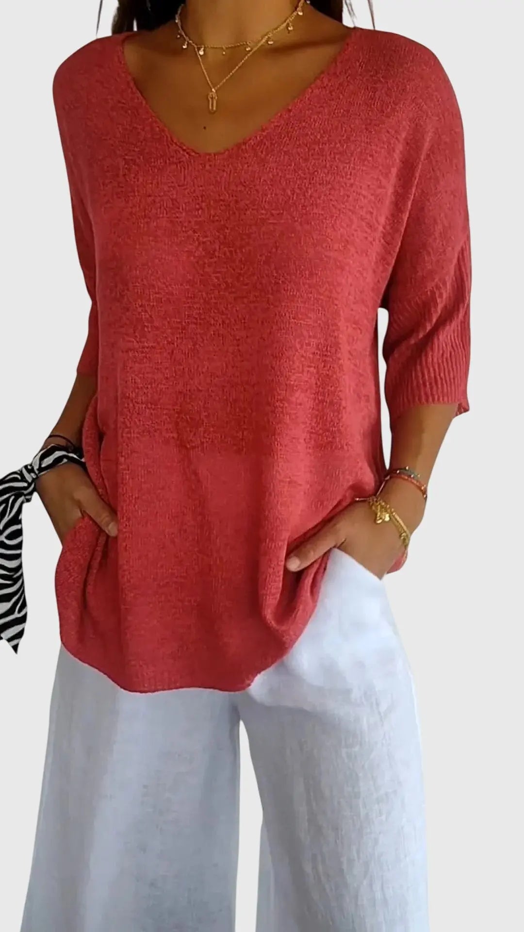 Cassandra™ | Elegant V-Neck Top Hazel & Ruth