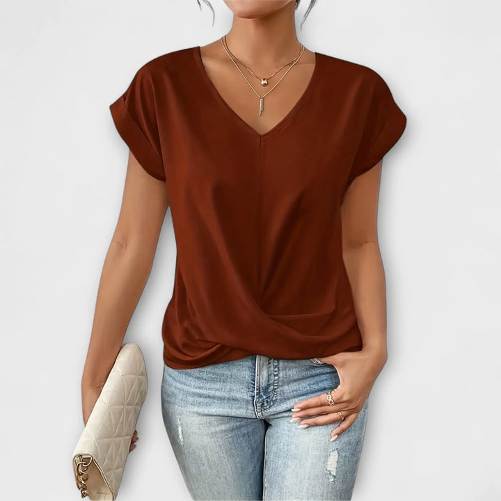 Carlinda | Elegant V-neck Top Hazel & Ruth