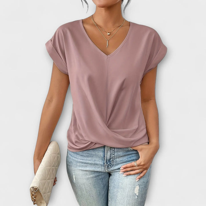 Carlinda | Elegant V-neck Top Hazel & Ruth
