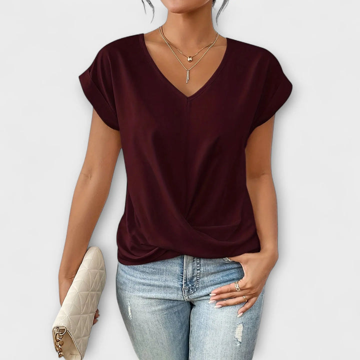 Carlinda | Elegant V-neck Top Hazel & Ruth