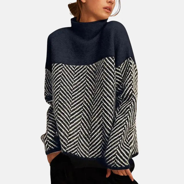 Eva - Herringbone Knit Sweater Mani And Rosi