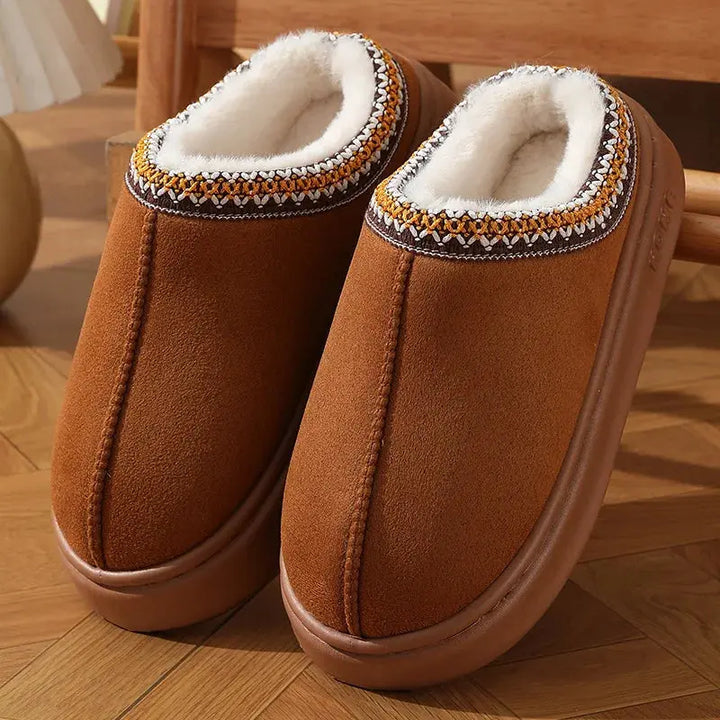 New Fashion Fluffy Platform Slippers for Women 2025 Winter Plush Warm Cotton Shoes Woman Comfort Non Slip Unisex Home Slippers Mani And Rosi