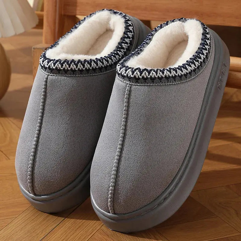 New Fashion Fluffy Platform Slippers for Women 2025 Winter Plush Warm Cotton Shoes Woman Comfort Non Slip Unisex Home Slippers Mani And Rosi