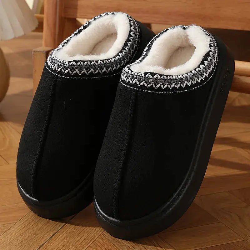 New Fashion Fluffy Platform Slippers for Women 2025 Winter Plush Warm Cotton Shoes Woman Comfort Non Slip Unisex Home Slippers Mani And Rosi