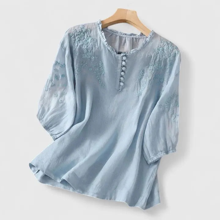 Vasilene | Elegant Button-Front Blouse Mani And Rosi