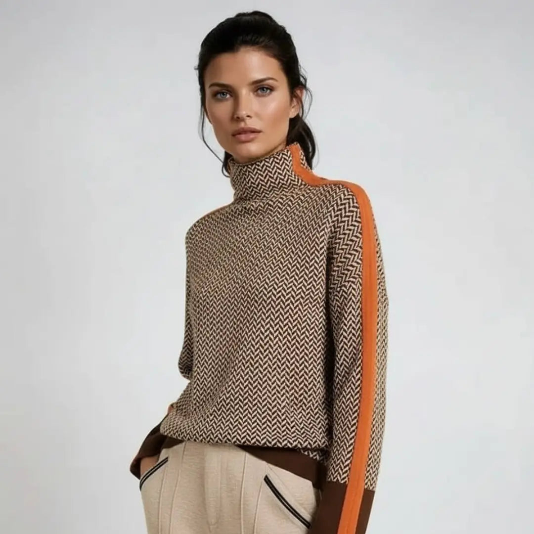 Elara | Turtleneck with Contrasting Stripes Mani And Rosi