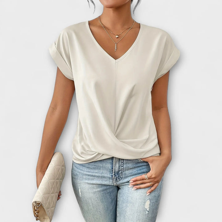 Carlinda | Elegant V-neck Top Hazel & Ruth