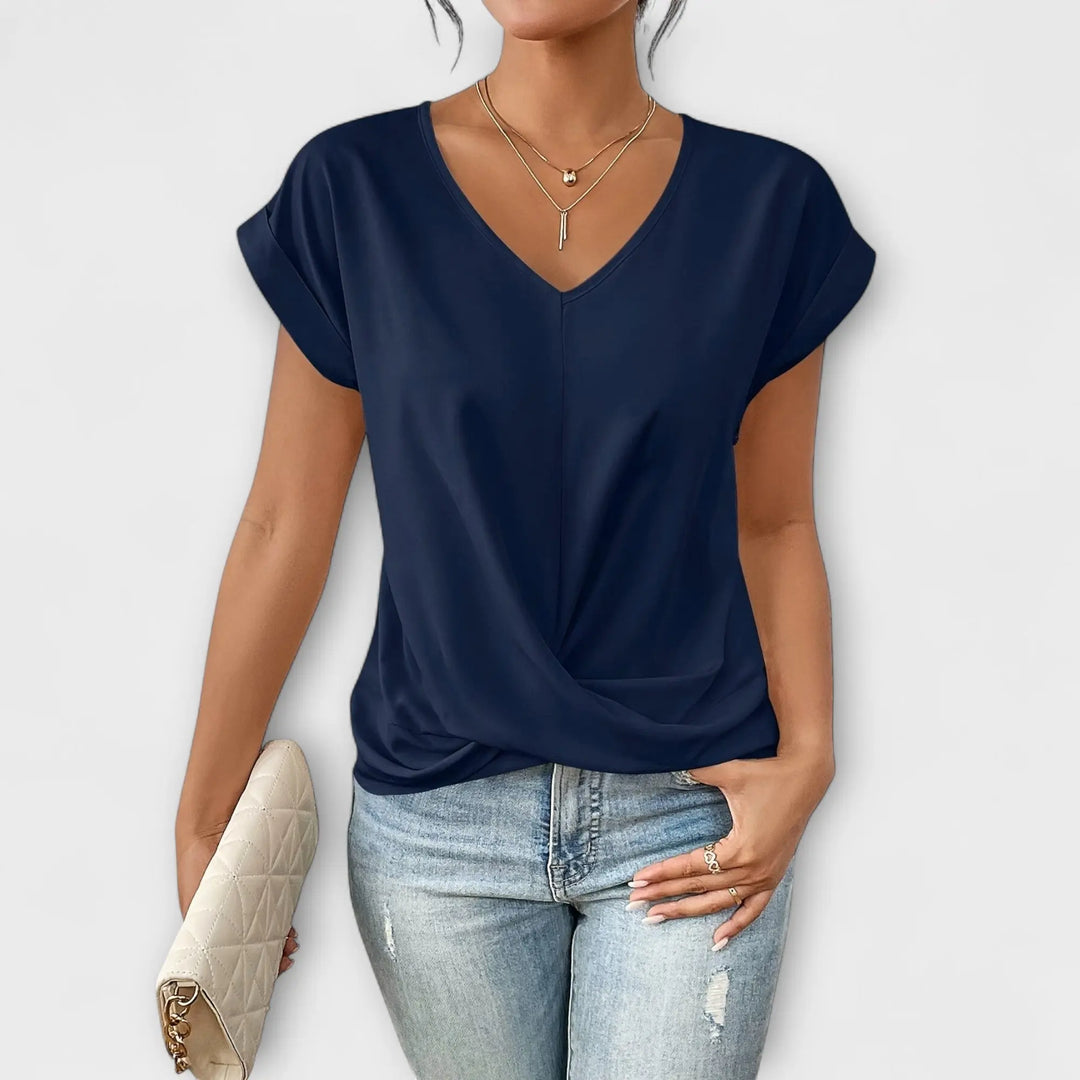Carlinda | Elegant V-neck Top Hazel & Ruth