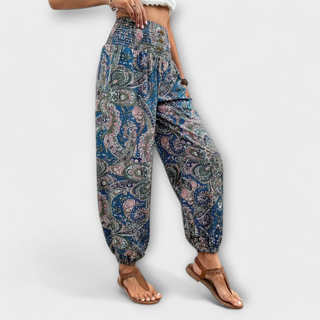 Scarlett - Pants with Ethnic Graphic Mani And Rosi