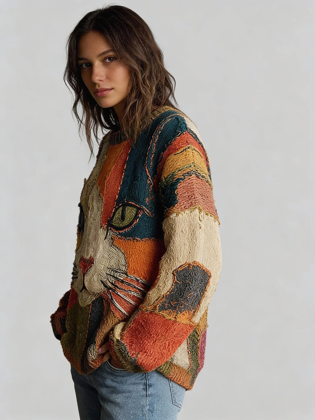 Zaira™ | Artistic top with cat maniandrosi