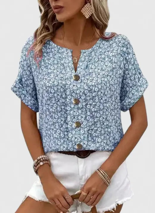 Sabine - Elegant Floral Summer Top Hazel & Ruth