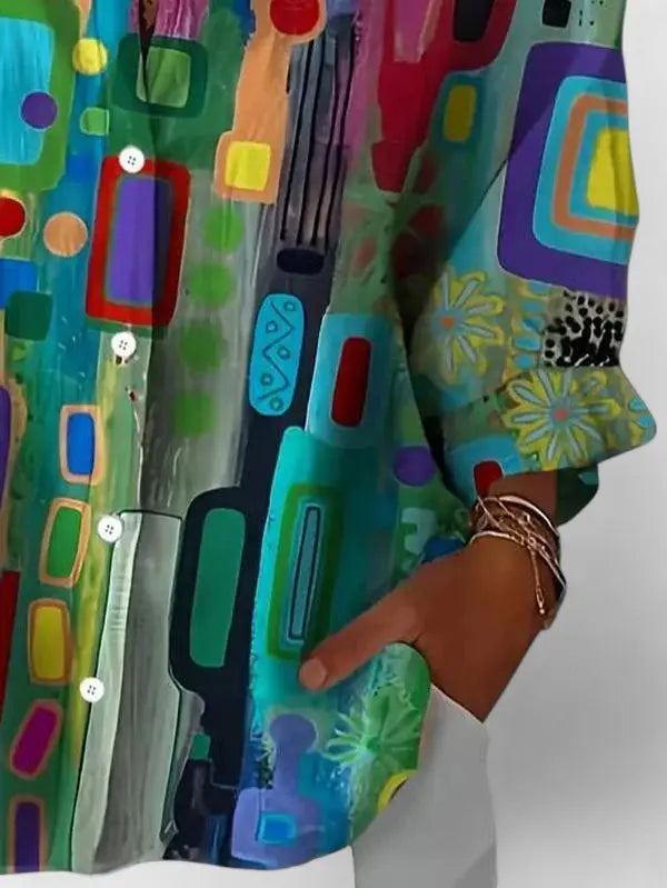 Rose™ | Elegant Geometric Pattern Blouse Mani And Rosi