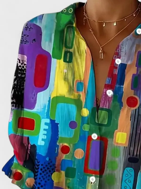 Rose™ | Elegant Geometric Pattern Blouse Mani And Rosi